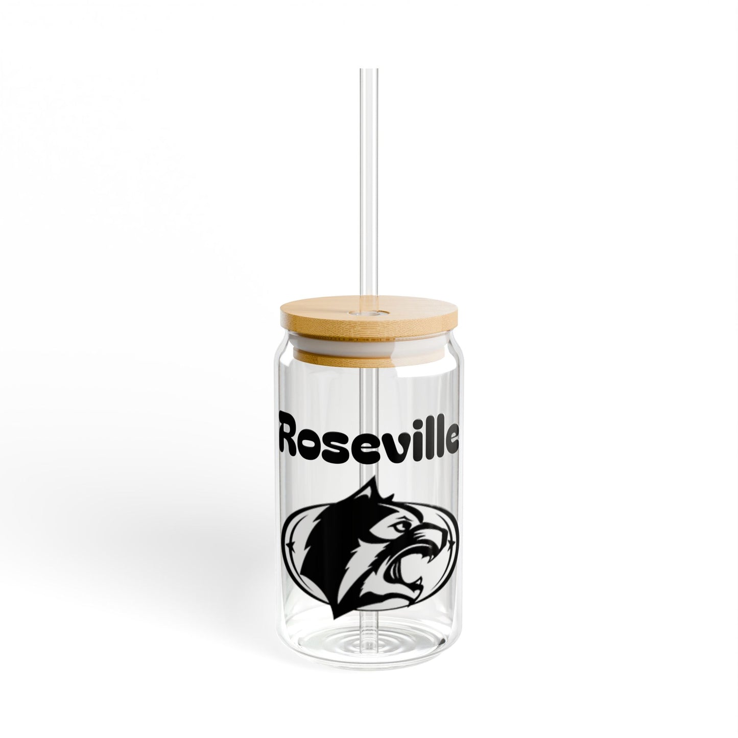 Roseville Raiders 16oz Sipper Glass with Nature-Inspired Design - Eco-Friendly Drinkware