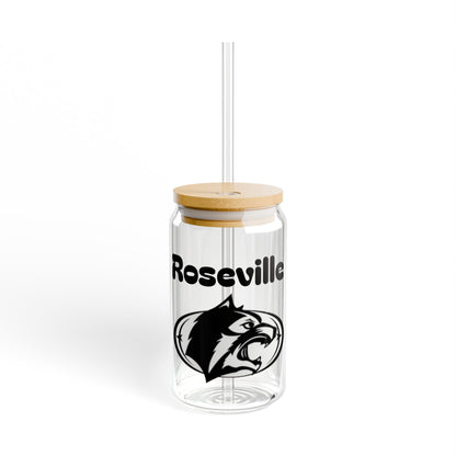 Roseville Raiders 16oz Sipper Glass with Nature-Inspired Design - Eco-Friendly Drinkware