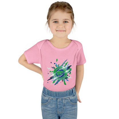 Eagan Wildcats Splash Infant Bodysuit - Cute Baby Onesie with Green & Blue Graphic