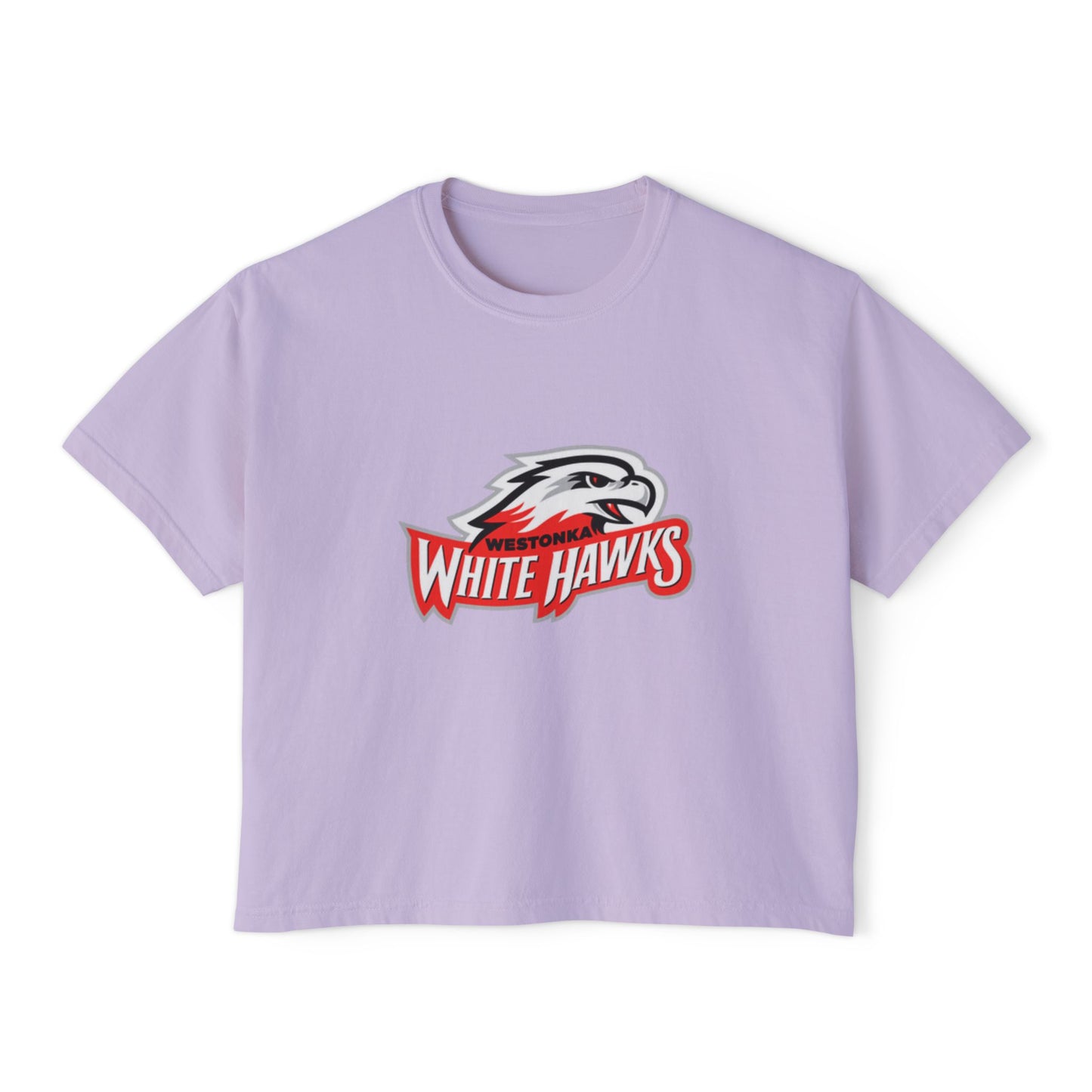 Mound Westonka White Hawks Casual Women's Boxy Tee