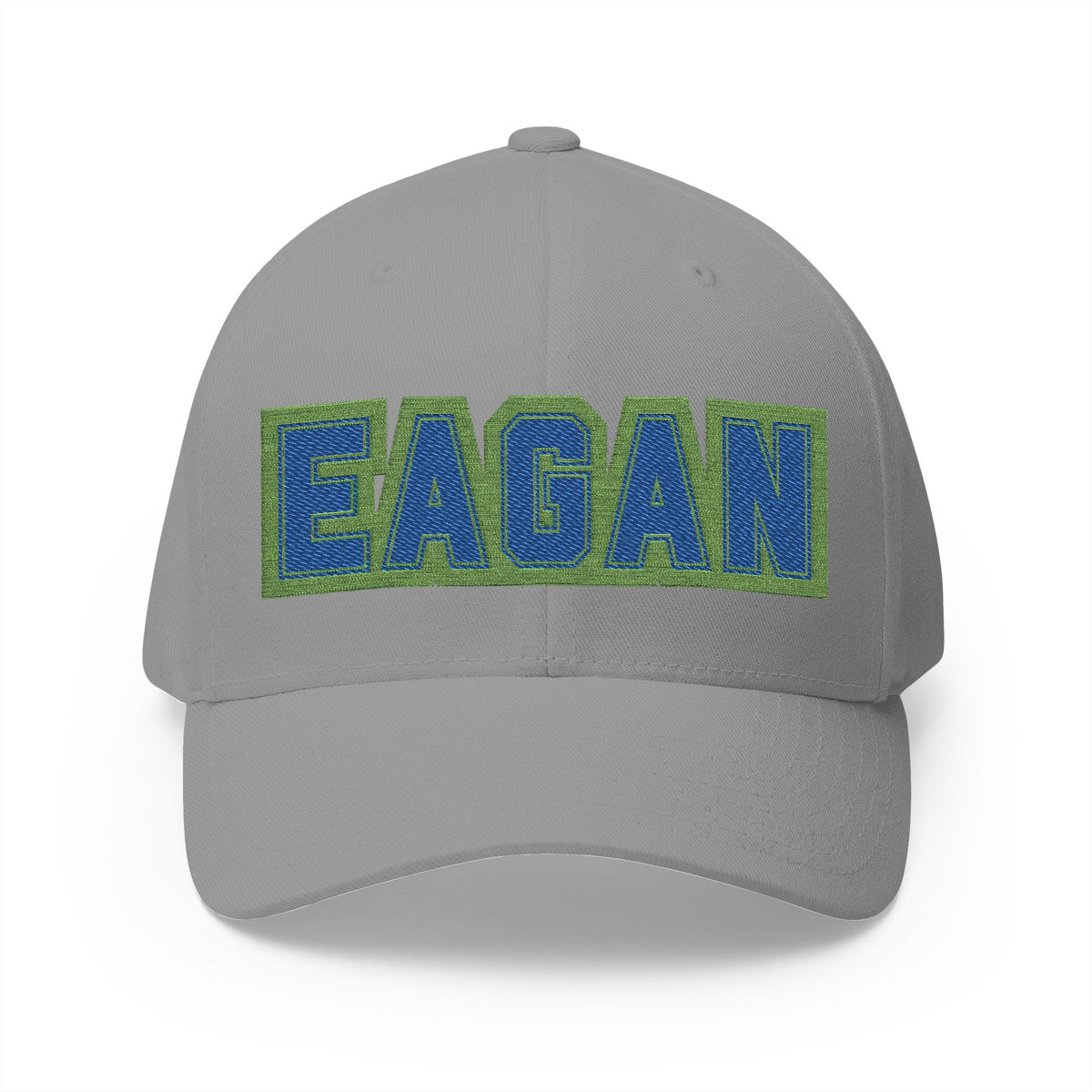 Eagan Wildcats Embroidered Varsity Block Hat — White Structured Cap