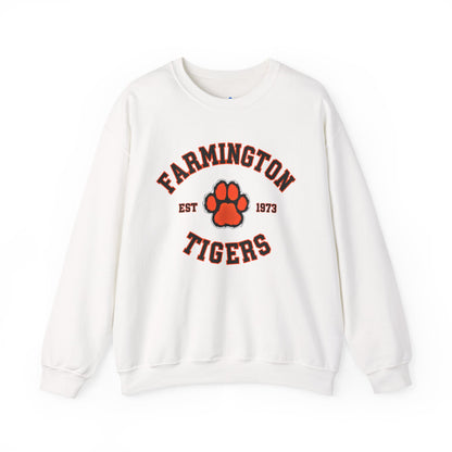 Farmington Tigers Crewneck Sweatshirt — Vintage Paw Logo, Established 1973