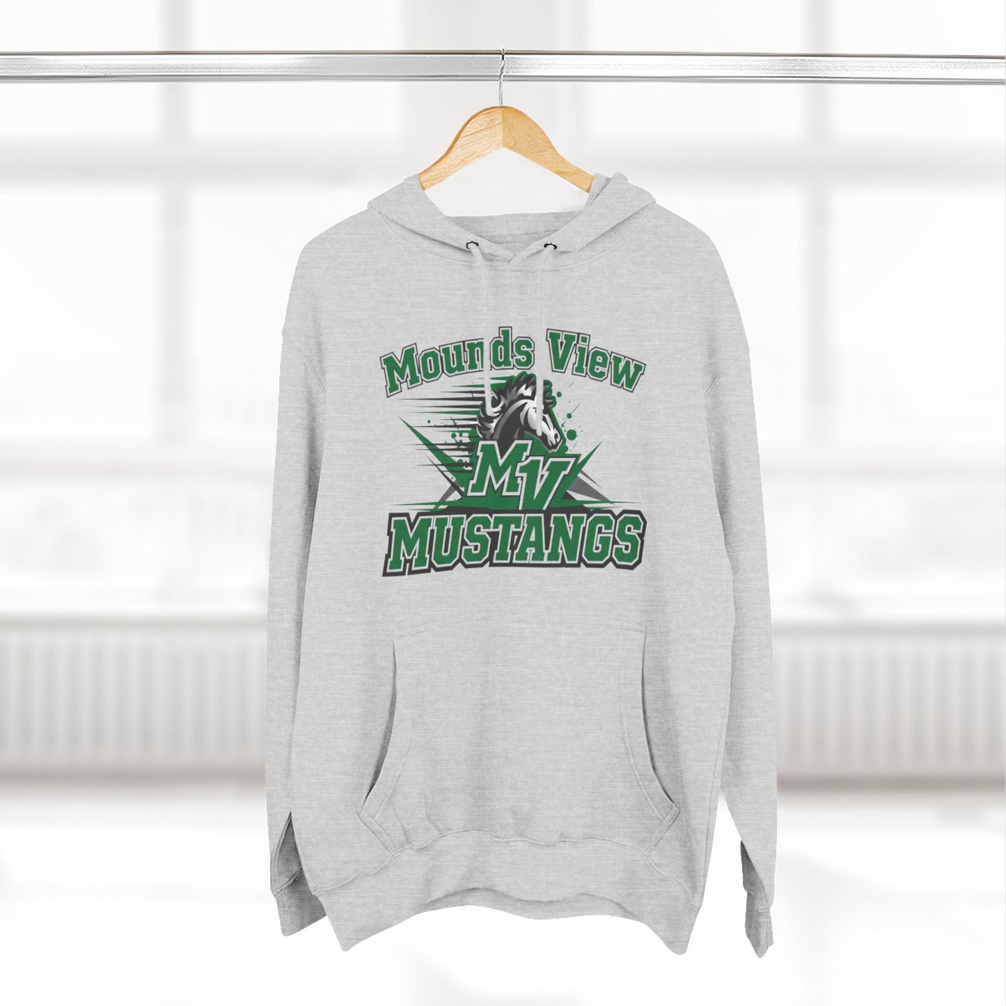 Mounds View Mustangs Three-Panel Fleece Hoodie
