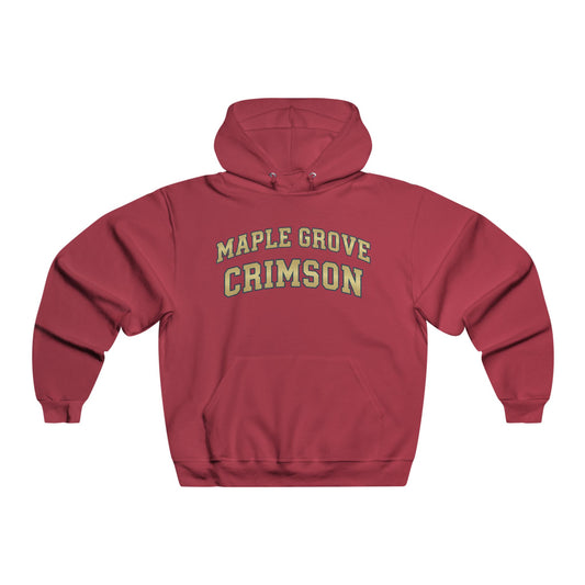 Maple Grove Crimson Pullover Hoodie — Classic Collegiate Crewneck Hooded Sweatshirt