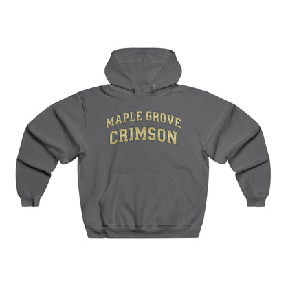 Maple Grove Crimson Pullover Hoodie — Classic Collegiate Crewneck Hooded Sweatshirt