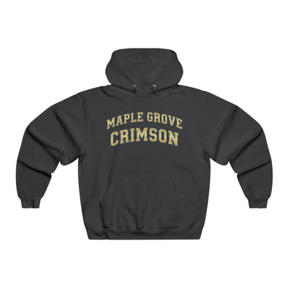 Maple Grove Crimson Pullover Hoodie — Classic Collegiate Crewneck Hooded Sweatshirt