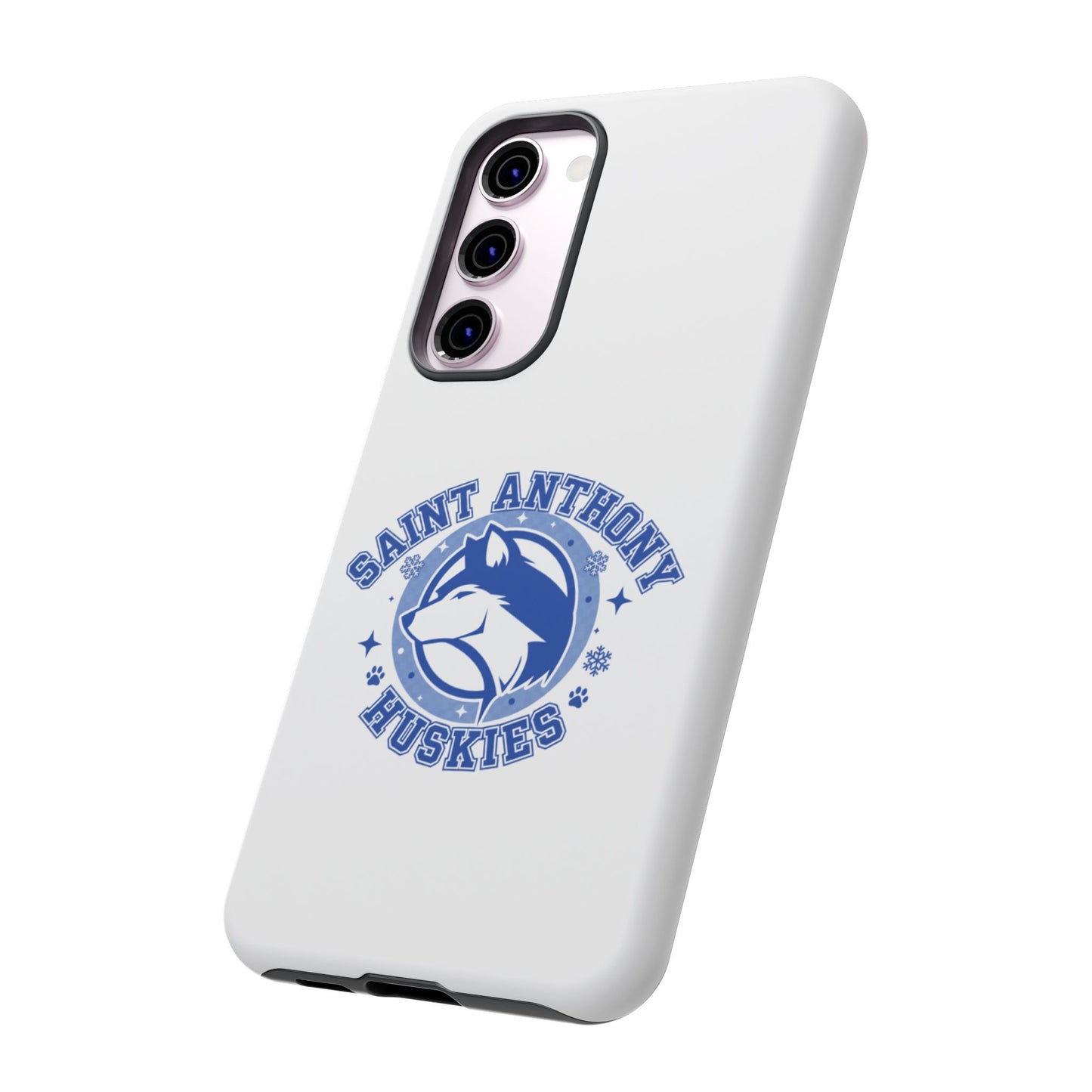 Saint Anthony Huskies Tough Phone Case — Protective White Phone Cover with Husky Logo