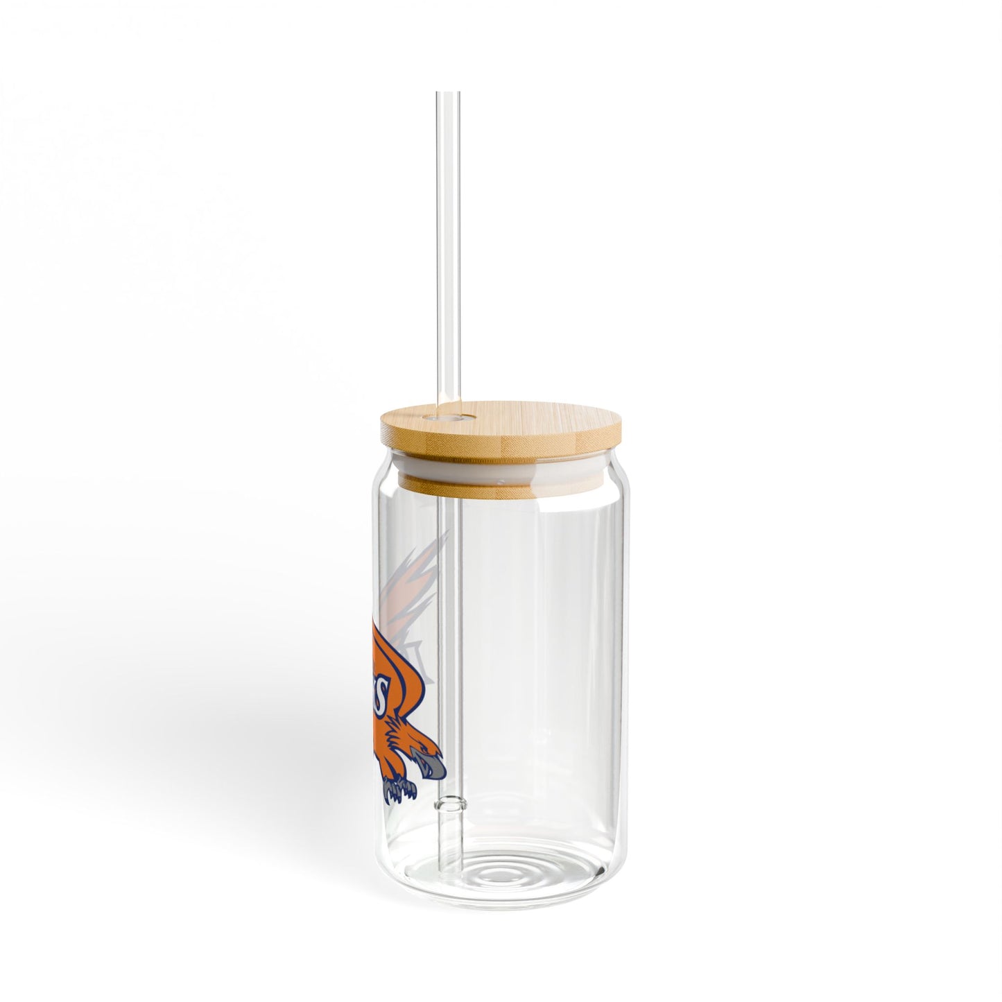 Robbinsdale Cooper Hawks 16oz Sipper Glass with Bamboo Lid - Eco-Friendly Drinkware for Fans