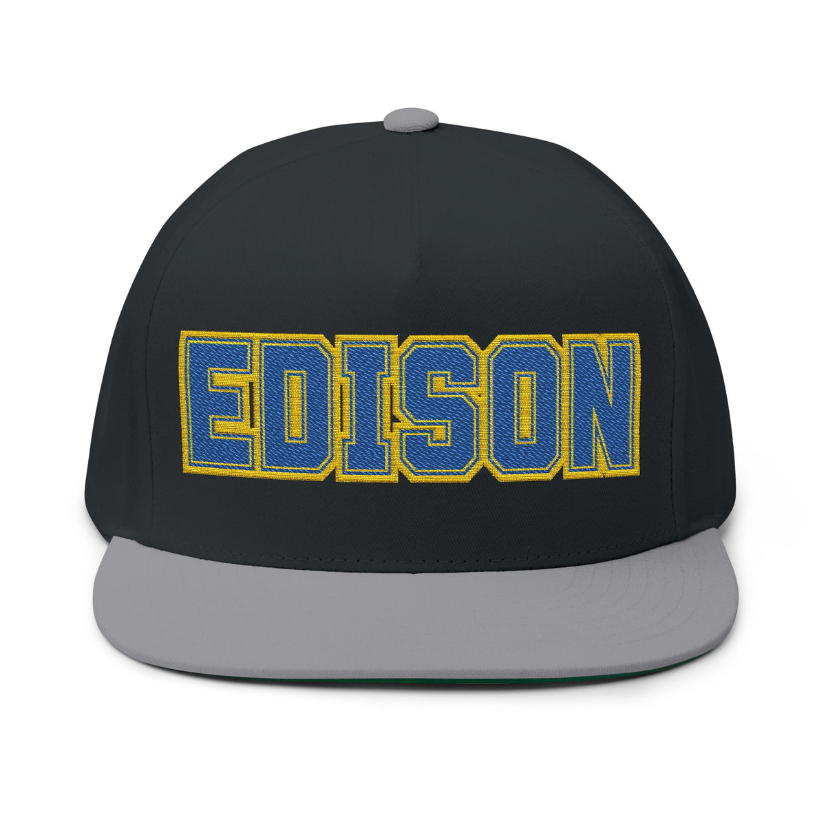 Minneapolis Edison Tommies Embroidered BlueText Flat Bill Cap — School Spirit Snapback