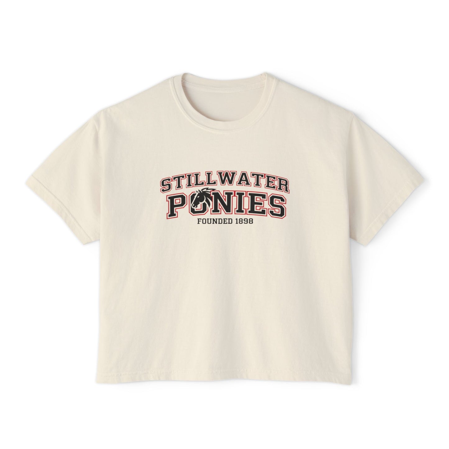 Stillwater Ponies Graphic Boxy Tee for Women - Casual Stylish Top