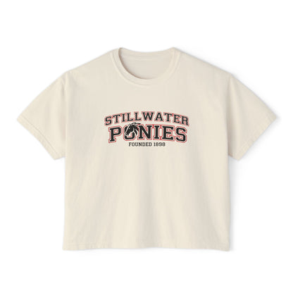 Stillwater Ponies Graphic Boxy Tee for Women - Casual Stylish Top