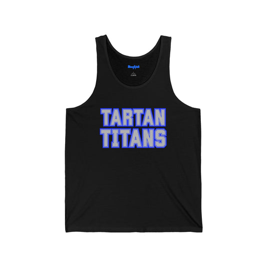 Tartan Titans Tank Top — School Spirit Athletic Tank with 'T' Logo