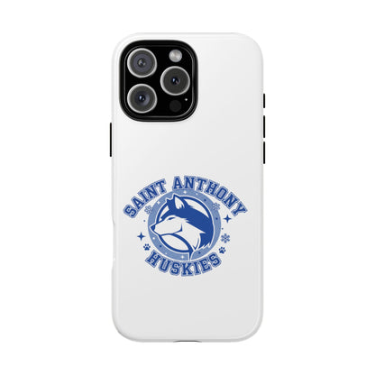 Saint Anthony Huskies Tough Phone Case — Protective White Phone Cover with Husky Logo