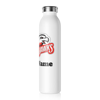 Mound Westonka White Hawks Slim Water Bottle —  Stainless Insulated Bottle