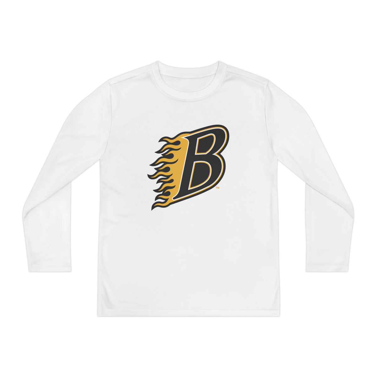 Burnsville Blaze Youth Long Sleeve Tee with Flaming B Graphic