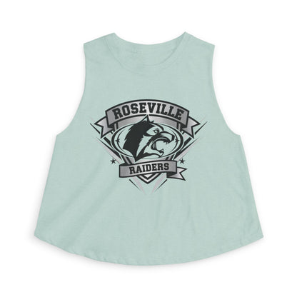 Roseville Raiders Women’s Crop Top – Vintage Mascot Athletic Tank