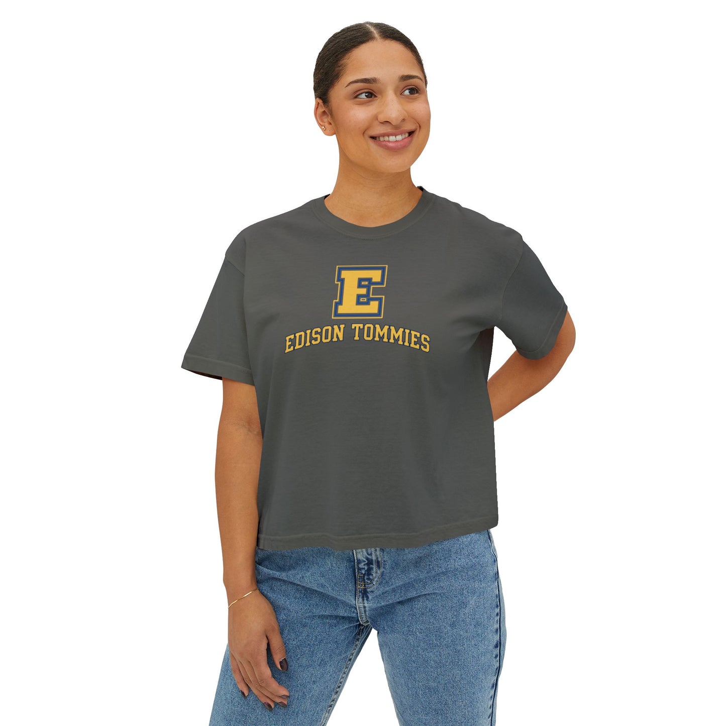 Minneapolis Edison Tommies Casual Boxy Tee - Trendy Women's Top