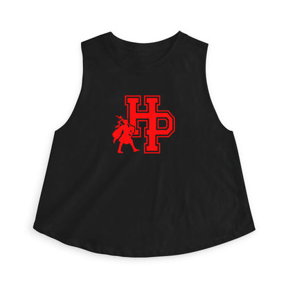 Highland Park Scots Crop Top — Retro Script Athletic Women's Tank