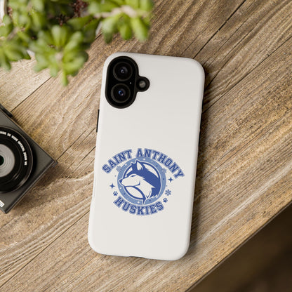 Saint Anthony Huskies Tough Phone Case — Protective White Phone Cover with Husky Logo
