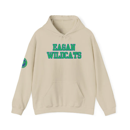 Eagan Wildcats Classic Green & Blue Text Hoodie