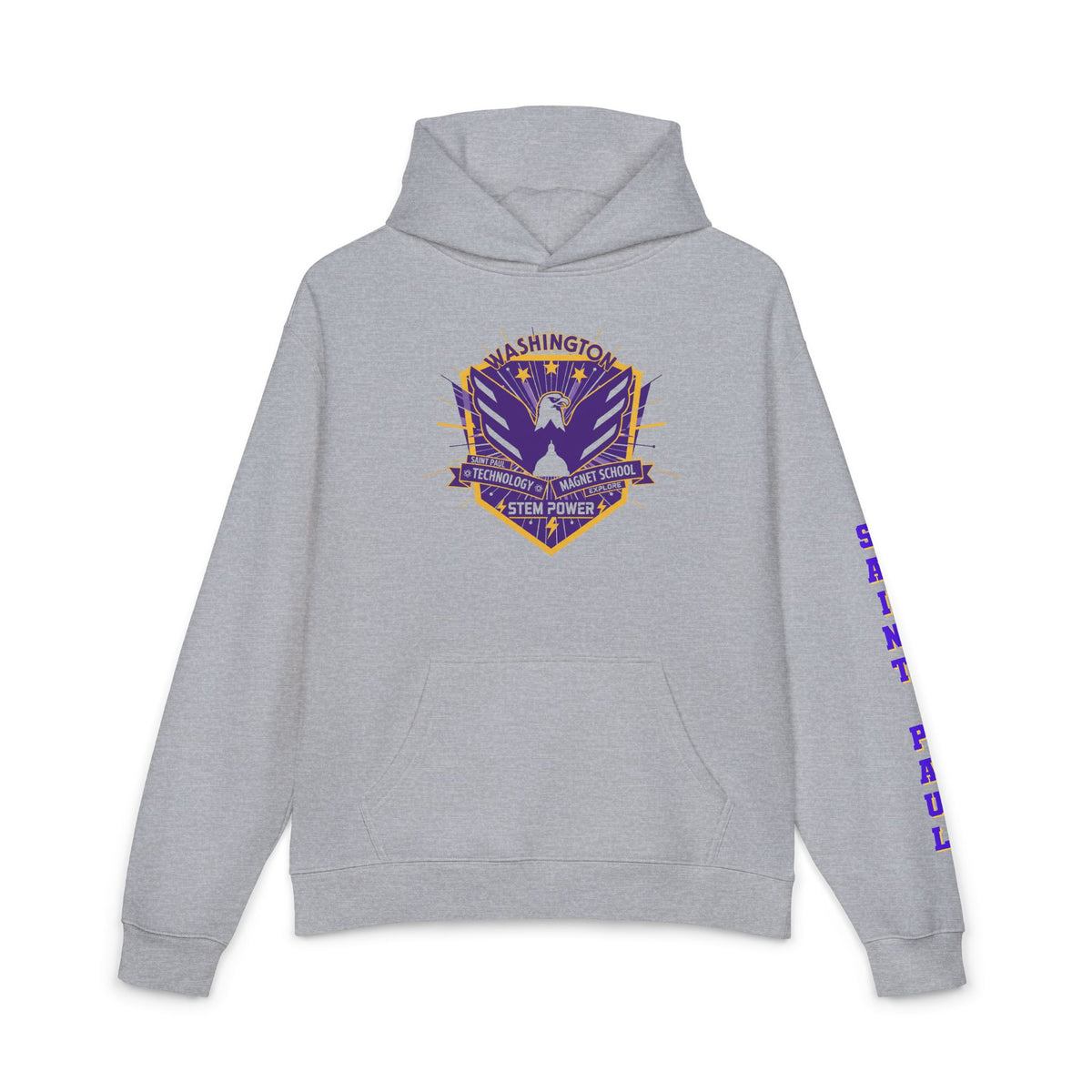 Saint Paul Washington Tech Eagles Hoodie — Vintage Collegiate School Spirit Pullover