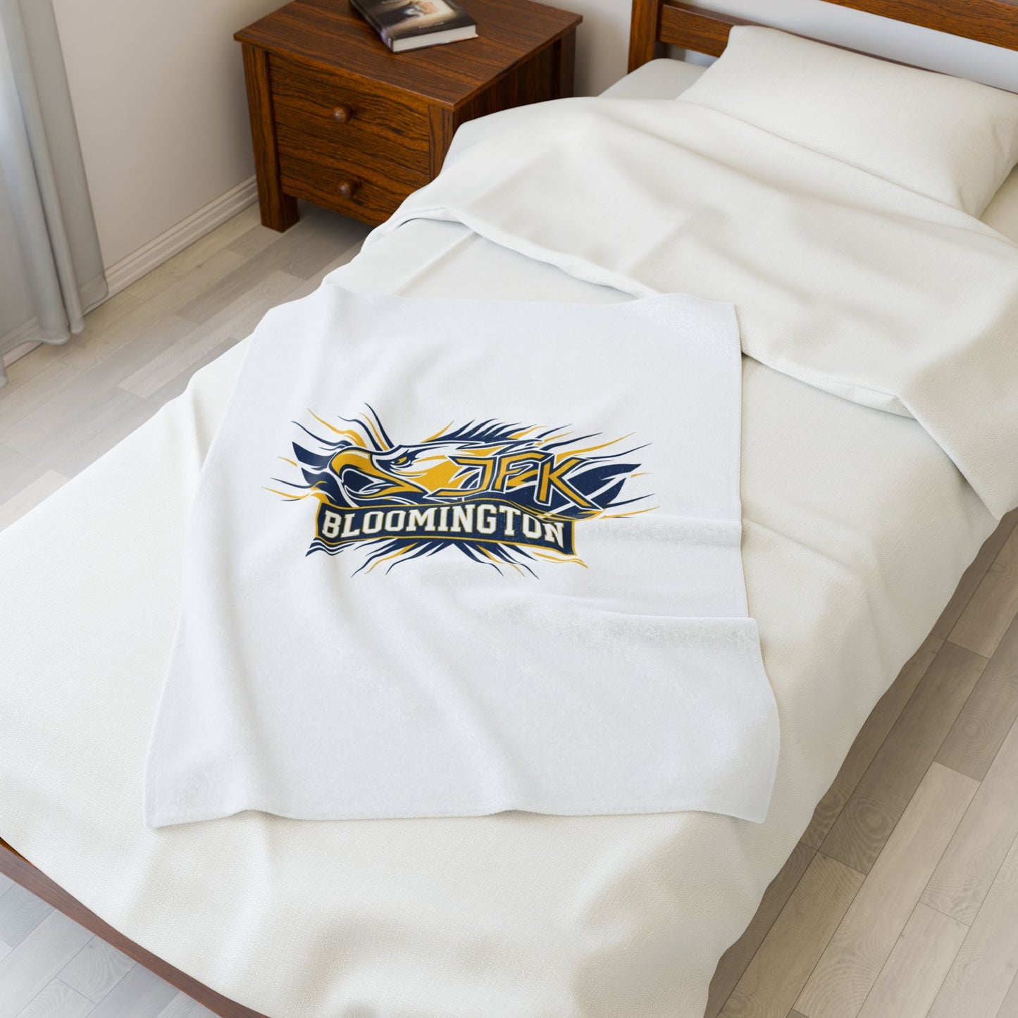Bloomington Kennedy Eagles Cozy Velveteen Plush Blanket - Perfect for Relaxation and Home Decor