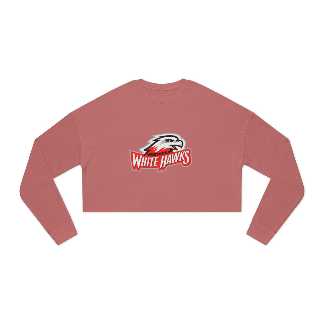 Mound Westonka White Hawks Trendy Women's Cropped Sweatshirt with Unique Graphic Design