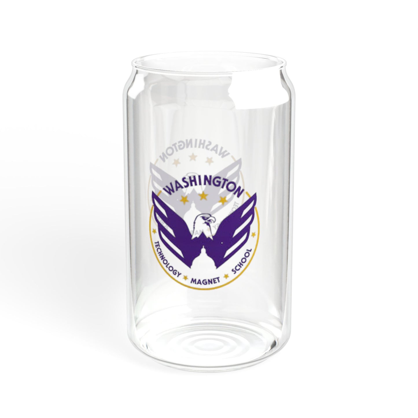Washington Eagle Design Sipper Glass - 16oz Travel Mug with Straw