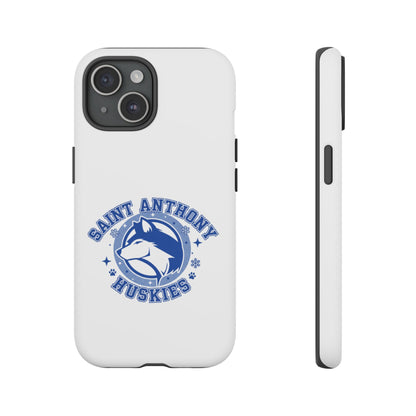 Saint Anthony Huskies Tough Phone Case — Protective White Phone Cover with Husky Logo