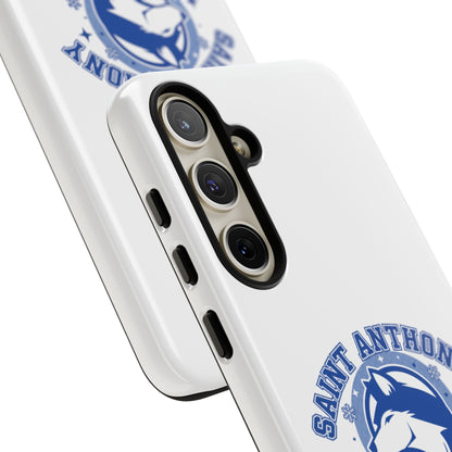 Saint Anthony Huskies Tough Phone Case — Protective White Phone Cover with Husky Logo