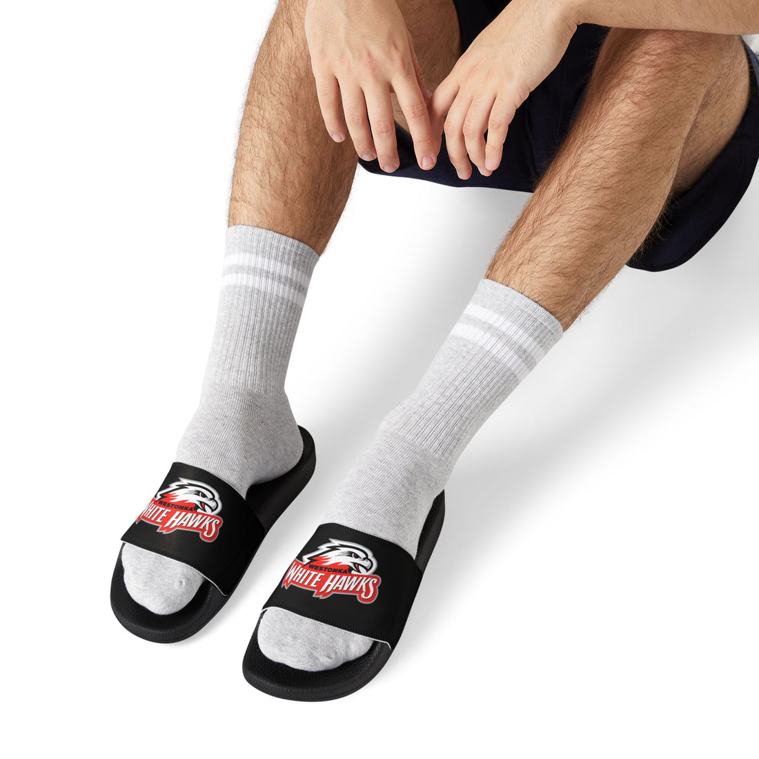 Mound Westonka White Hawks Men's Removable-Strap Casual Sandals for Summer Adventures