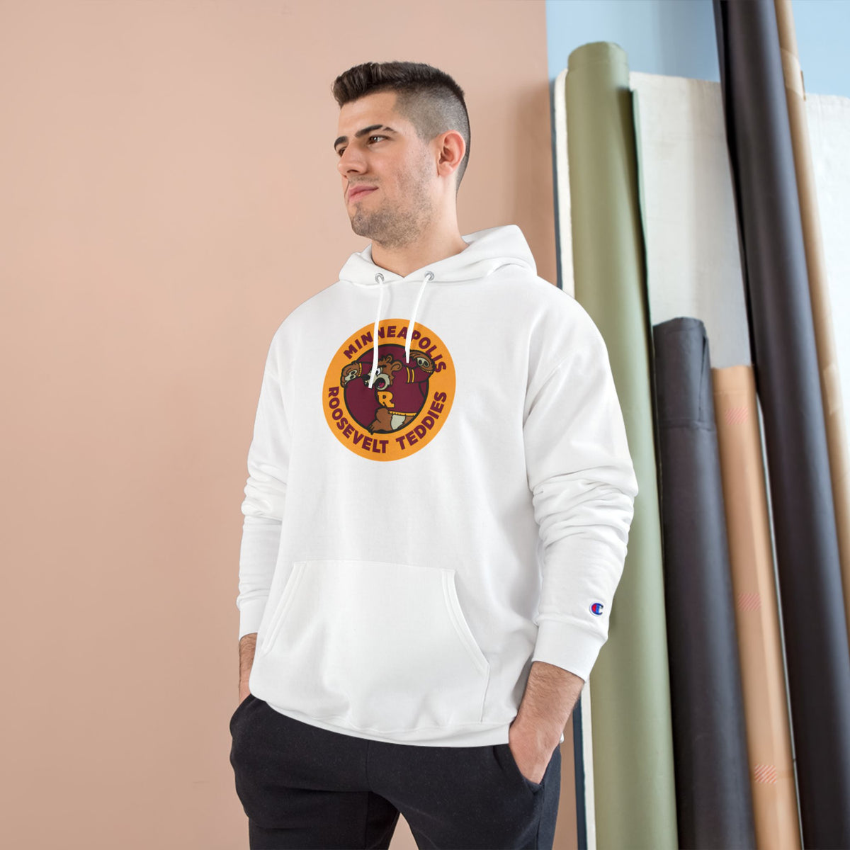 Minneapolis Roosevelt Teddies Champion Hoodie — Retro Collegiate Pullover