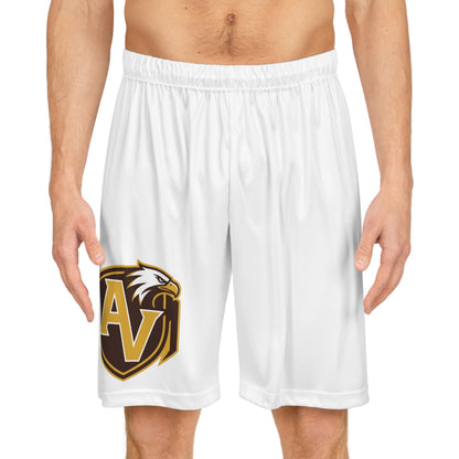 Apple Valley Eagles Men's White Basketball Shorts - Comfortable Athletic Wear