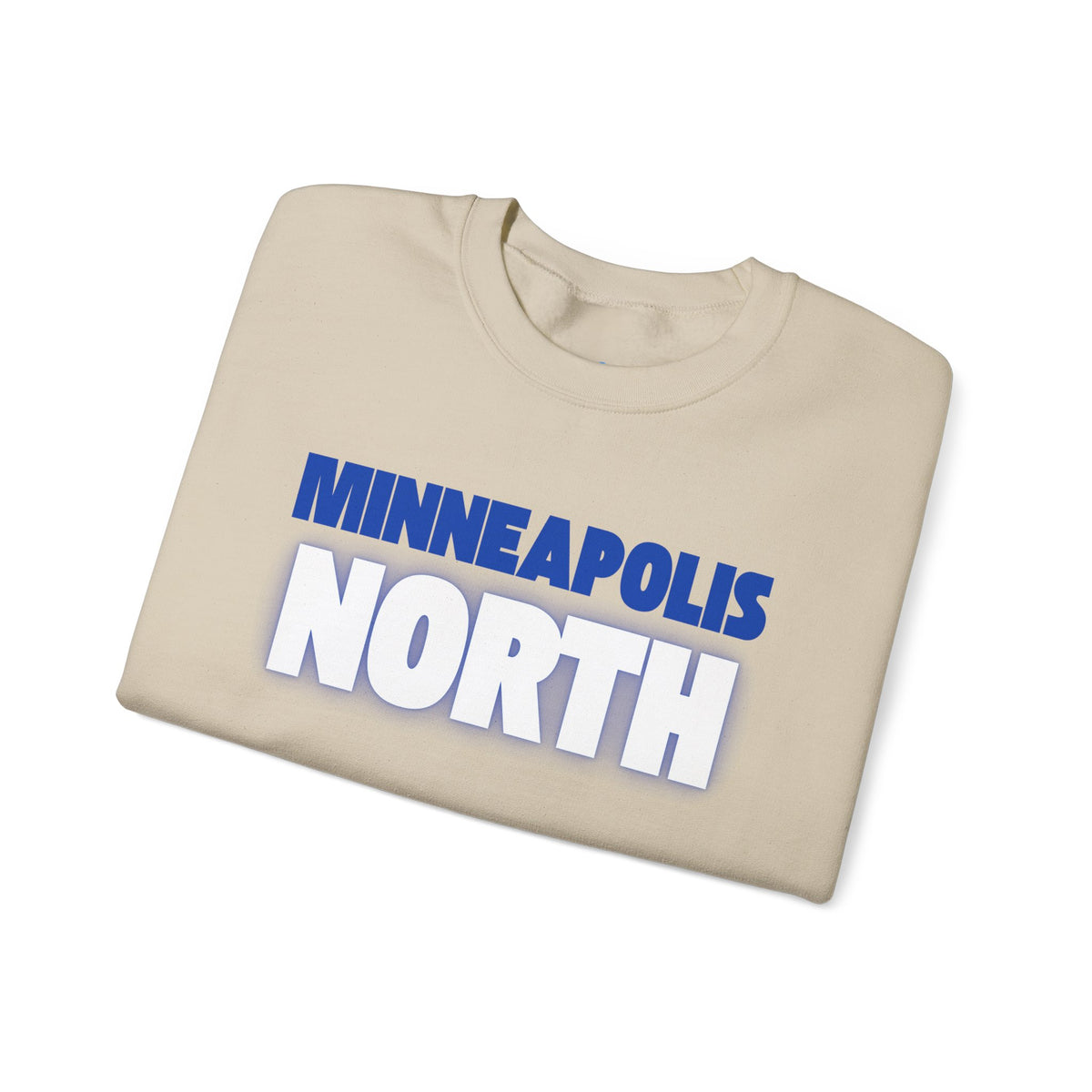 Minneapolis North Crewneck Sweatshirt — Retro Blue Lettering