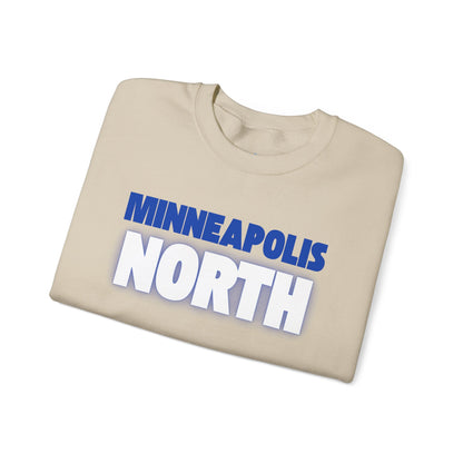 Minneapolis North Crewneck Sweatshirt — Retro Blue Lettering