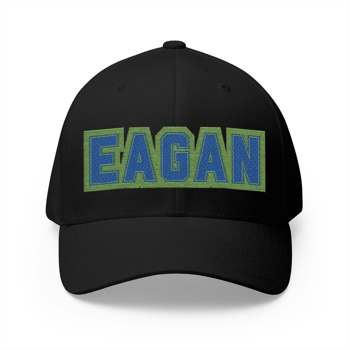Eagan Wildcats Embroidered Varsity Block Hat — White Structured Cap