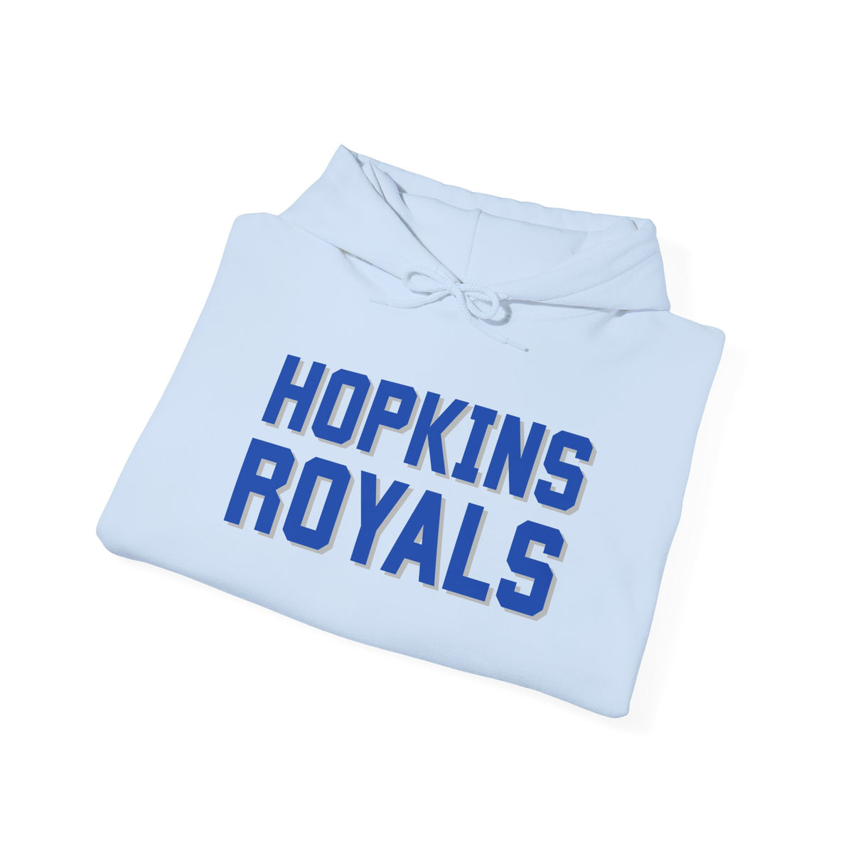 Hopkins Royals Block White Sweatshirt with Logo on Sleeve