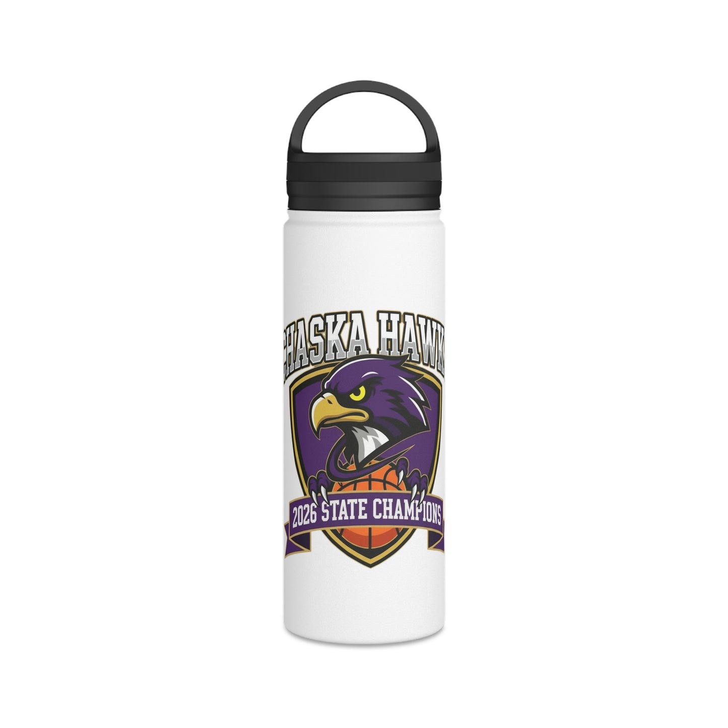 Chaska Hawks 2026 Boys State Basketball Championship Stainless Steel Water Bottle (Handle Lid)