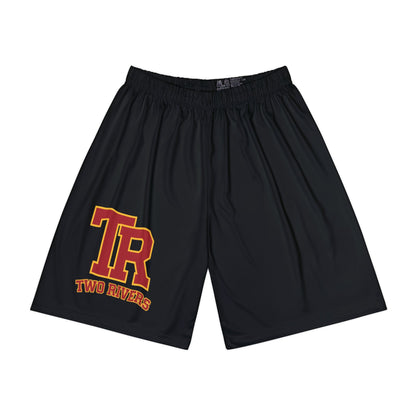 Two Rivers Warriors Men's Athletic Black Shorts for Workouts, Casual Wear