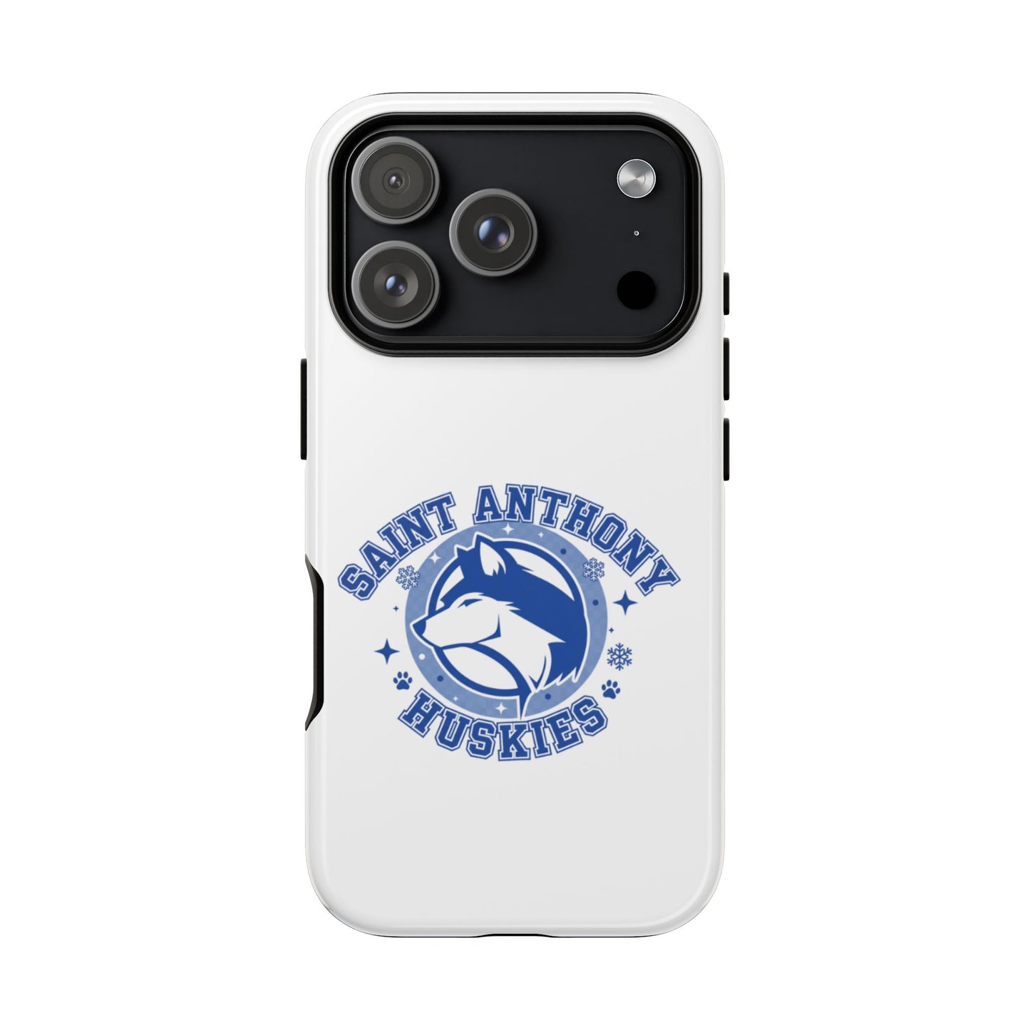 Saint Anthony Huskies Tough Phone Case — Protective White Phone Cover with Husky Logo