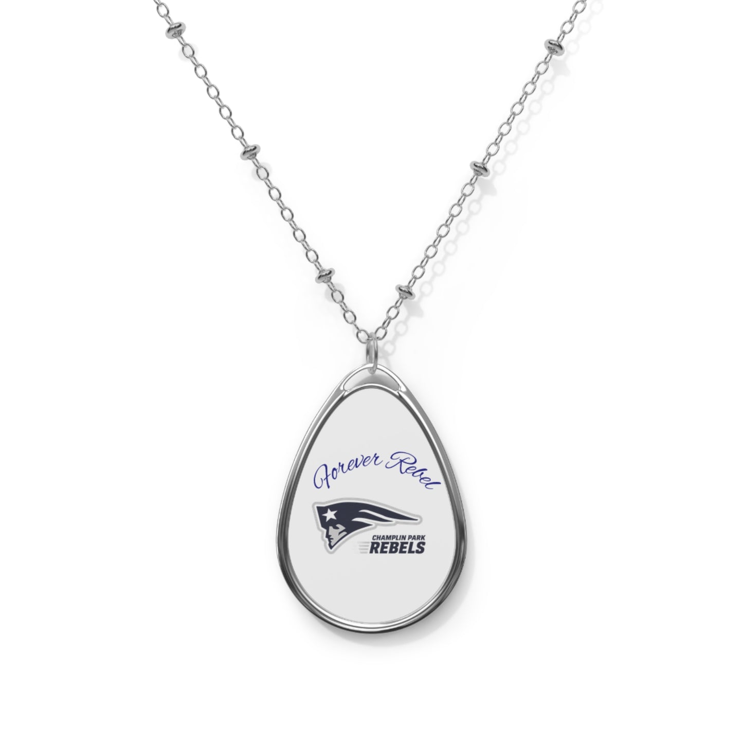 Champlin Park Rebels Oval Pendant "Forever" Necklace