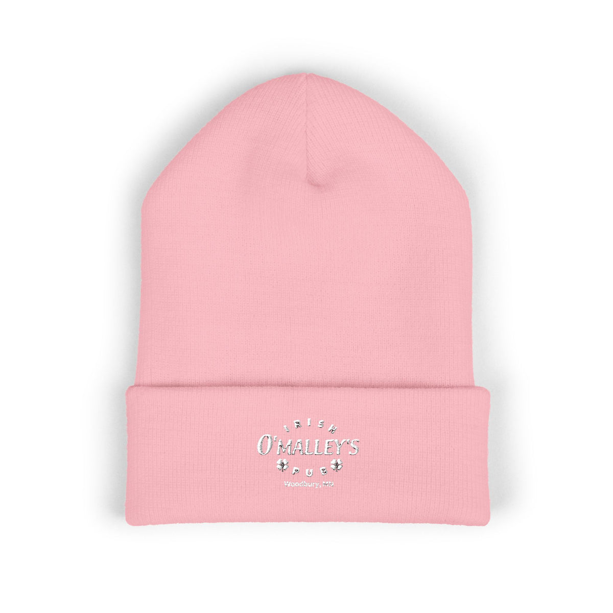 Embroidered 'O'Malley’s Irish Pub' Cuffed Beanie – St. Patrick’s Shamrock Winter Hat