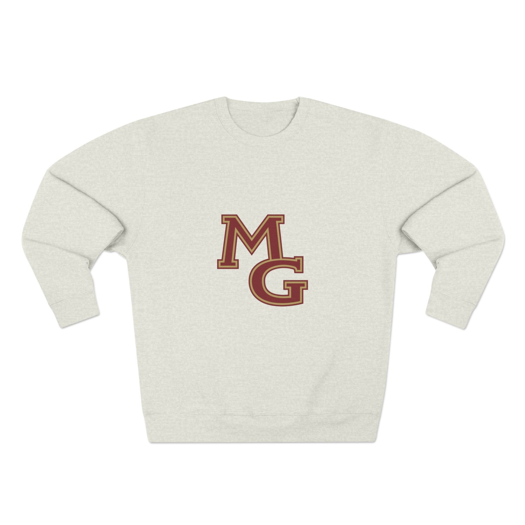 Unisex Crewneck Sweatshirt -Maple Grove Crimson Monogram Design for Casual Comfort