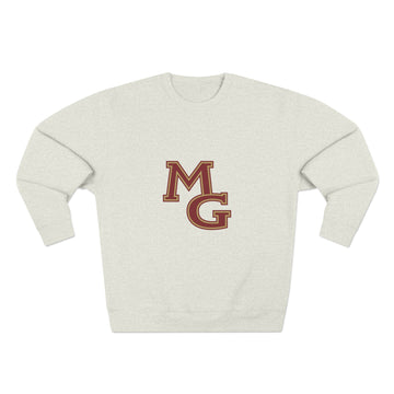 Unisex Crewneck Sweatshirt -Maple Grove Crimson Monogram Design for Casual Comfort