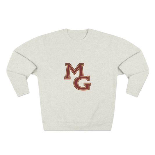 Unisex Crewneck Sweatshirt -Maple Grove Crimson Monogram Design for Casual Comfort