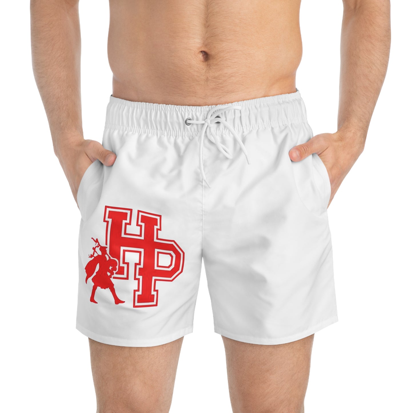 Saint Paul Highland Park Men's Stylish White Swim Trunks