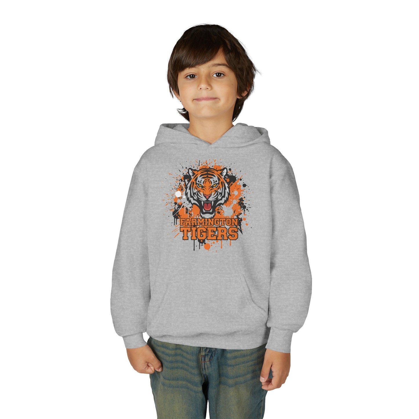 Farmington Tigers Hoodie - Cozy Heavy Blend Sweatshirt for Kids