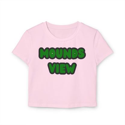 Mounds View Mustangs Women’s Baby Tee - Retro Graphic Top for Casual Vibes