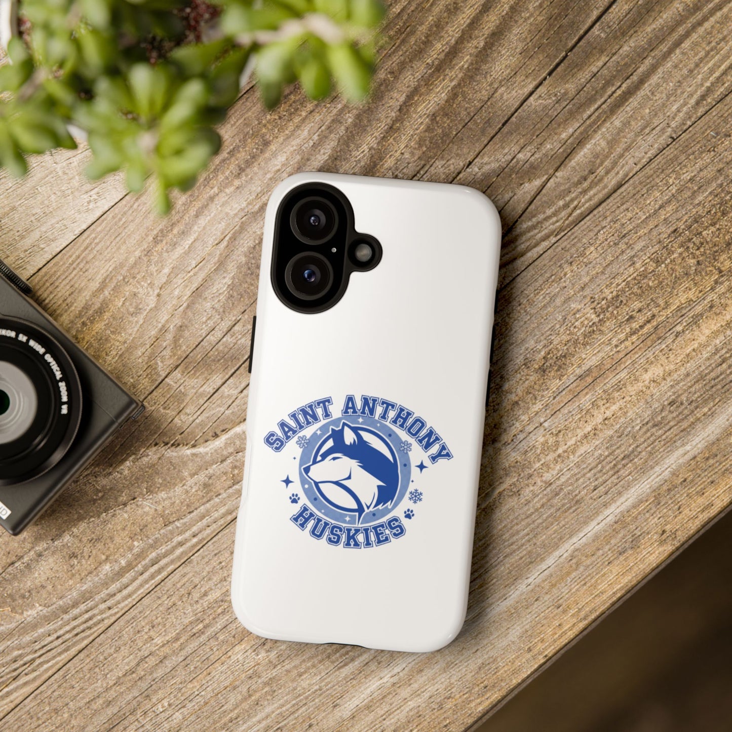 Saint Anthony Huskies Tough Phone Case — Protective White Phone Cover with Husky Logo