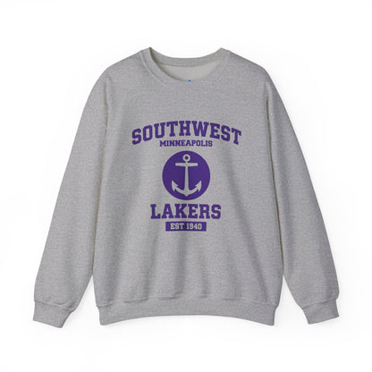 Southwest Minneapolis Lakers Sweatshirt — Anchor Vintage College Crewneck